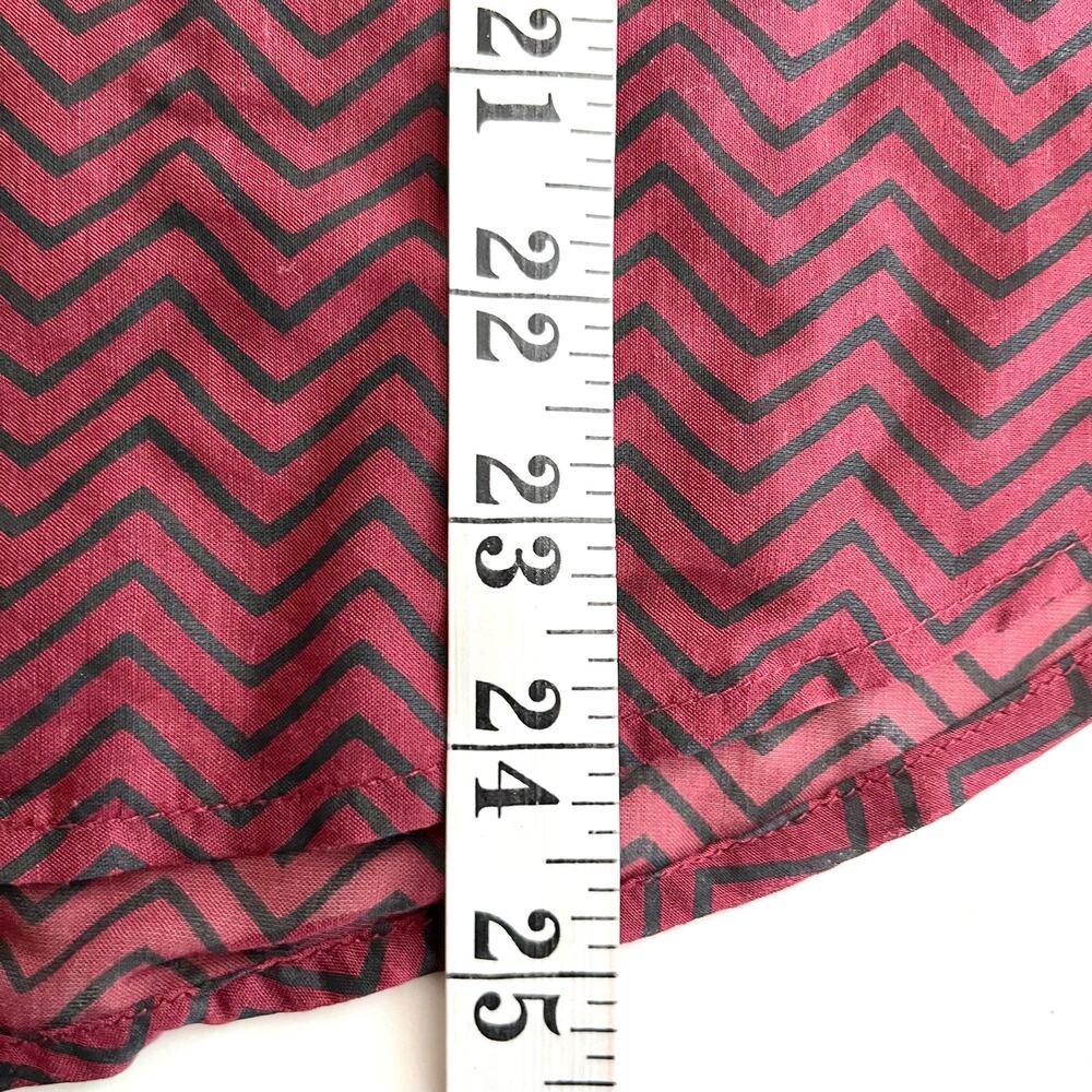 NWT Scotch & Soda Long Sleeve Button Up Semi Sheer Shirt Burgundy Black Small - Picture 9 of 12